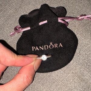 Authentic Pandora Rose Gold band with Sparkling Stone